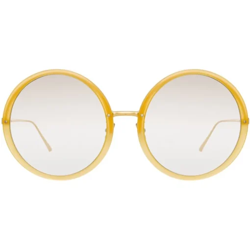 Linda Farrow - 457 C33 Round Sunglasses - Yellow Gold - Linda Farrow Eyewear - Avvenice
