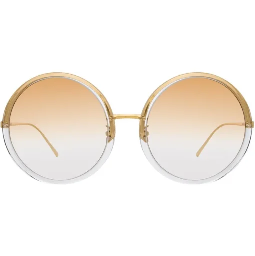 Linda Farrow - 457 C31 Round Sunglasses - Clear Gold - Linda Farrow Eyewear - Avvenice
