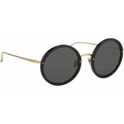 Linda Farrow - 239 C11 Round Sunglasses - Black - Linda Farrow Eyewear - Avvenice