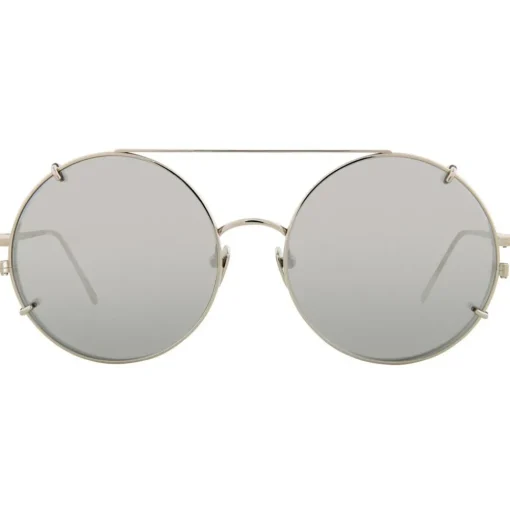 Linda Farrow - 647 C2 Round Sunglasses - White Gold - Linda Farrow Eyewear - Avvenice