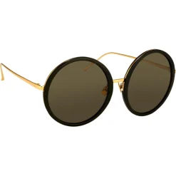 Linda Farrow - 457 C1 Round Sunglasses - Black - Linda Farrow Eyewear - Avvenice