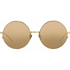 Linda Farrow - 343 C2 Round Sunglasses - Yellow Gold - Linda Farrow Eyewear - Avvenice