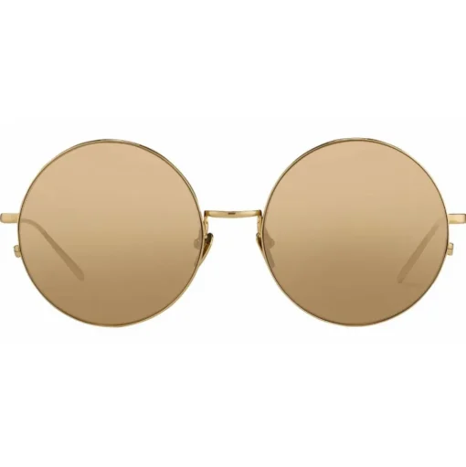 Linda Farrow - 343 C2 Round Sunglasses - Yellow Gold - Linda Farrow Eyewear - Avvenice