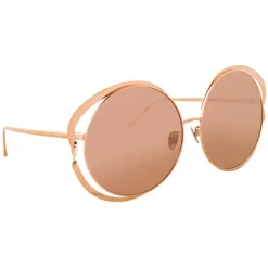 Linda Farrow - 660 C3 Round Sunglasses - Full Rose Gold - Linda Farrow Eyewear - Avvenice