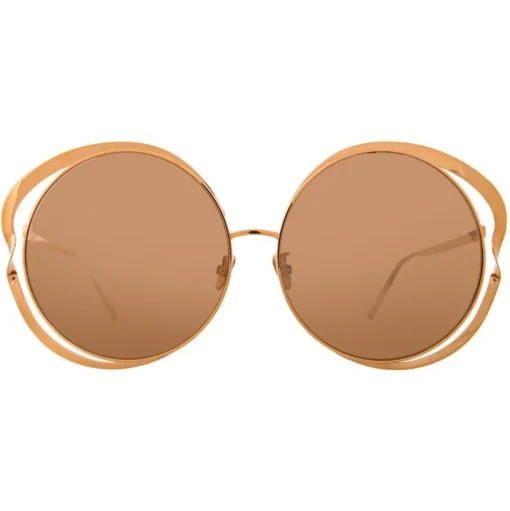 Linda Farrow - 660 C3 Round Sunglasses - Full Rose Gold - Linda Farrow Eyewear - Avvenice