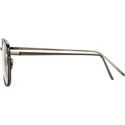 Linda Farrow - 719 C5 Square Optical Frames - Nickel and Black - Linda Farrow Eyewear - Avvenice