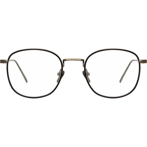 Linda Farrow - 719 C5 Square Optical Frames - Nickel and Black - Linda Farrow Eyewear - Avvenice