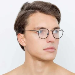 Linda Farrow - 719 C5 Square Optical Frames - Nickel and Black - Linda Farrow Eyewear - Avvenice