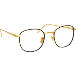 Linda Farrow - 719 C1 Square Optical Frames - Yellow Gold & Black - Linda Farrow Eyewear - Avvenice