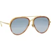 Linda Farrow - Abel Aviator Sunglasses in Horn - LFL1118C4SUN - Linda Farrow Eyewear - Avvenice