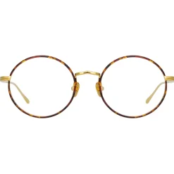 Linda Farrow - Adams Oval Optical Glasses in Yellow Gold Tortoiseshell - LFL925C5OPT - Linda Farrow Eyewear - Avvenice