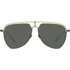 Linda Farrow - Alma Aviator Sunglasses in Nickel - LFL1205C3SUN - Linda Farrow Eyewear - Avvenice