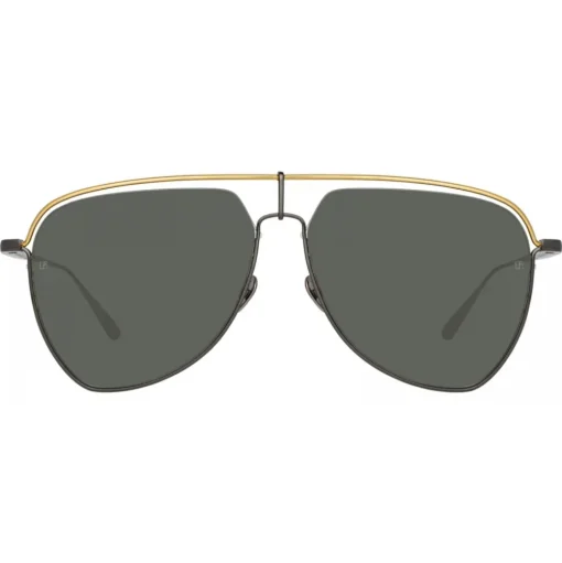 Linda Farrow - Alma Aviator Sunglasses in Nickel - LFL1205C3SUN - Linda Farrow Eyewear - Avvenice
