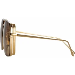 Linda Farrow - Asher Aviator Sunglasses in Light Gold (C4) - LFL1122C1SUN - Linda Farrow Eyewear - Avvenice