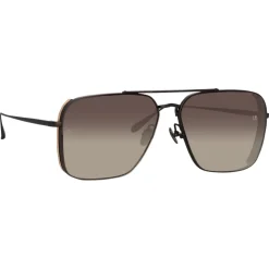 Linda Farrow - Asher Aviator Sunglasses in Black - LFL1122C6SUN - Linda Farrow Eyewear - Avvenice