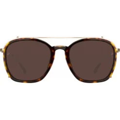 Linda Farrow - Aston Square Sunglasses in Light Gold - LFL1359C2SUN - Linda Farrow Eyewear - Avvenice