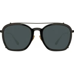Linda Farrow - Aston Square Sunglasses in Nickel (Men’s) - LFL1359C1SUN - Linda Farrow Eyewear - Avvenice