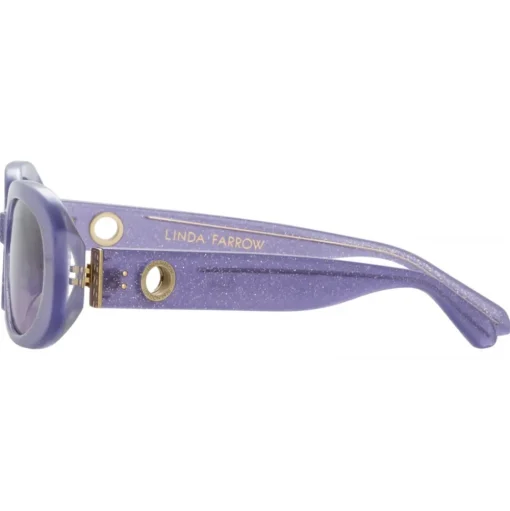 Linda Farrow - Cara Oval Sunglasses in Purple - LFL1252C8SUN - Linda Farrow Eyewear - Avvenice