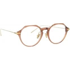 Linda Farrow - Linear Wren A Angular Optical Glasses in Tobacco - LF05AC5OPT - Linda Farrow Eyewear - Avvenice