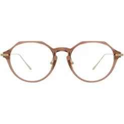 Linda Farrow - Linear Wren A Angular Optical Glasses in Tobacco - LF05AC5OPT - Linda Farrow Eyewear - Avvenice