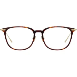 Linda Farrow - Linear Wright Rectangular Optical Glasses in Tortoiseshell - LF07C3OPT - Linda Farrow Eyewear - Avvenice
