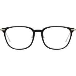 Linda Farrow - Linear Wright A Rectangular Optical Glasses in Black - LF07AC2OPT - Linda Farrow Eyewear - Avvenice