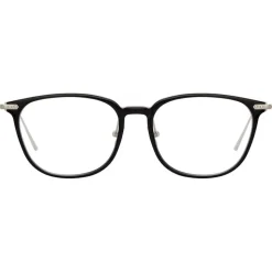 Linda Farrow - Linear Wright Rectangular Optical Glasses in Black - LF07C2OPT - Linda Farrow Eyewear - Avvenice