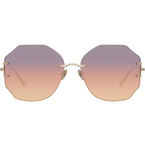 Linda Farrow - Lisette Oversized Sunglasses in Light Gold - LFL1314C3SUN - Linda Farrow Eyewear - Avvenice