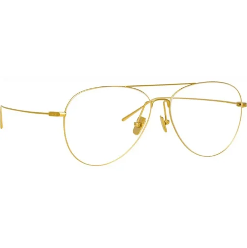 Linda Farrow - Lloyds A Aviator Optical Glasses in Yellow Gold - LF31AC5OPT - Linda Farrow Eyewear - Avvenice