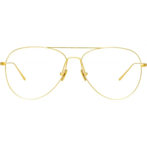 Linda Farrow - Lloyds A Aviator Optical Glasses in Yellow Gold - LF31AC5OPT - Linda Farrow Eyewear - Avvenice