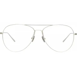 Linda Farrow - Lloyds Aviator Optical Glasses in White Gold - LF31C6OPT - Linda Farrow Eyewear - Avvenice