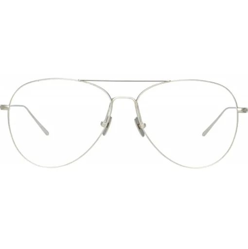 Linda Farrow - Lloyds Aviator Optical Glasses in White Gold - LF31C6OPT - Linda Farrow Eyewear - Avvenice