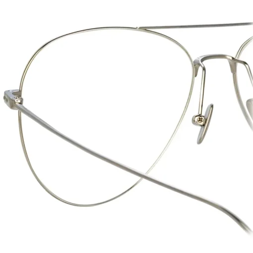 Linda Farrow - Lloyds Aviator Optical Glasses in White Gold - LF31C6OPT - Linda Farrow Eyewear - Avvenice