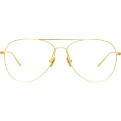Linda Farrow - Lloyds Aviator Optical Glasses in Yellow Gold - LF31C5OPT - Linda Farrow Eyewear - Avvenice