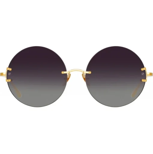 Linda Farrow - Lotus Round Sunglasses in Yellow Gold - LFL1315C1SUN - Linda Farrow Eyewear - Avvenice