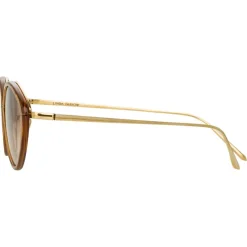 Linda Farrow - Lucy Cat Eye Sunglasses in Tobacco - LFL1086C3SUN - Linda Farrow Eyewear - Avvenice