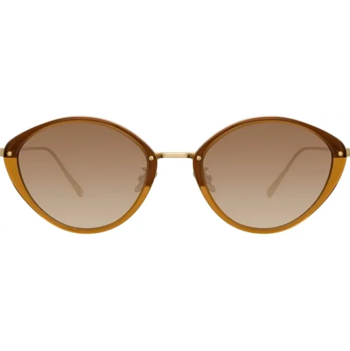 Linda Farrow - Lucy Cat Eye Sunglasses in Tobacco - LFL1086C3SUN - Linda Farrow Eyewear - Avvenice