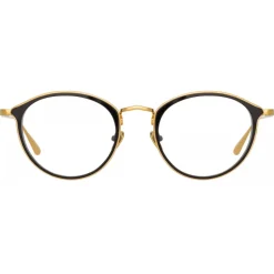 Linda Farrow - Luis Oval Optical Glasses in Yellow Gold Black - LFL1224C1OPT - Linda Farrow Eyewear - Avvenice