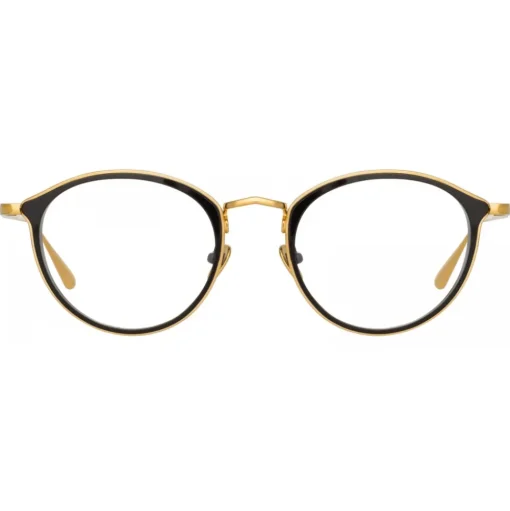 Linda Farrow - Luis Oval Optical Glasses in Yellow Gold Black - LFL1224C1OPT - Linda Farrow Eyewear - Avvenice