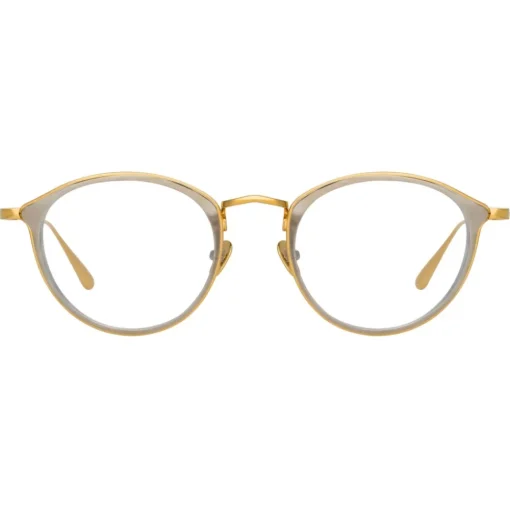 Linda Farrow - Luis Oval Optical Glasses in Yellow Gold White Gold - LFL1224C4OPT - Linda Farrow Eyewear - Avvenice