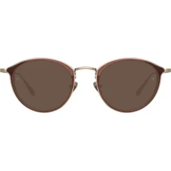 Linda Farrow - Luis Oval Sunglasses in Light Gold Brown - LFL1224C6SUN - Linda Farrow Eyewear - Avvenice