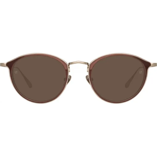 Linda Farrow - Luis Oval Sunglasses in Light Gold Brown - LFL1224C6SUN - Linda Farrow Eyewear - Avvenice