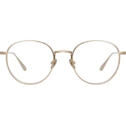 Linda Farrow - Luna Oval Optical Glasses in Light Gold - LFL1229C3OPT - Linda Farrow Eyewear - Avvenice