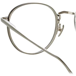 Linda Farrow - Luna Oval Optical Glasses in White Gold - LFL1229C2OPT - Linda Farrow Eyewear - Avvenice