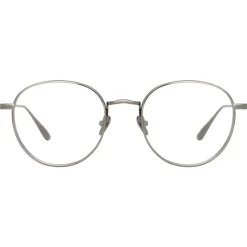 Linda Farrow - Luna Oval Optical Glasses in White Gold - LFL1229C2OPT - Linda Farrow Eyewear - Avvenice
