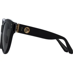 Linda Farrow - Madi Oversized Sunglasses in Black - LFL1257C1SUN - Linda Farrow Eyewear - Avvenice