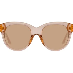 Linda Farrow - Madi Oversized Sunglasses in Peach - LFL1257C3SUN - Linda Farrow Eyewear - Avvenice