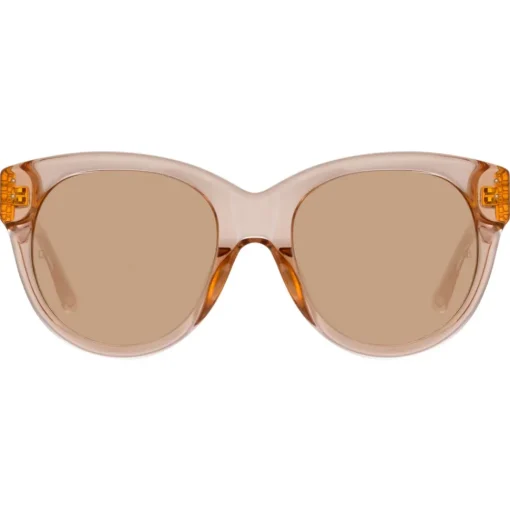Linda Farrow - Madi Oversized Sunglasses in Peach - LFL1257C3SUN - Linda Farrow Eyewear - Avvenice