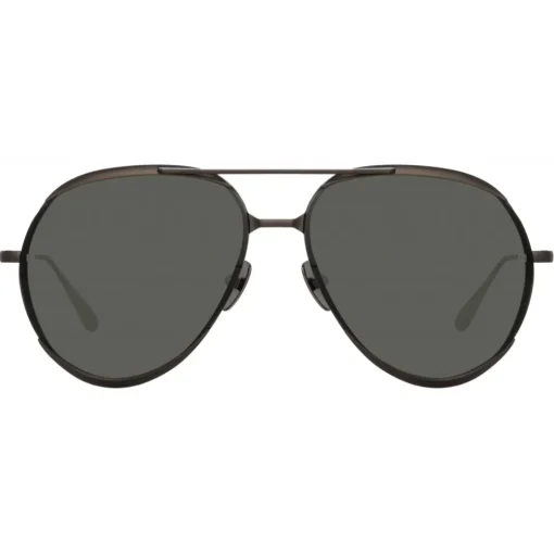 Linda Farrow - Matisse Aviator Sunglasses in Nickel (Men’s) - LFL1207C4SUN - Linda Farrow Eyewear - Avvenice