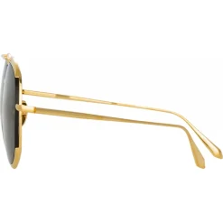 Linda Farrow - Matisse Aviator Sunglasses in Yellow Gold - LFL1207C1SUN - Linda Farrow Eyewear - Avvenice
